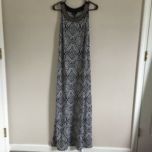 Black + White Aztec Maxi Dress